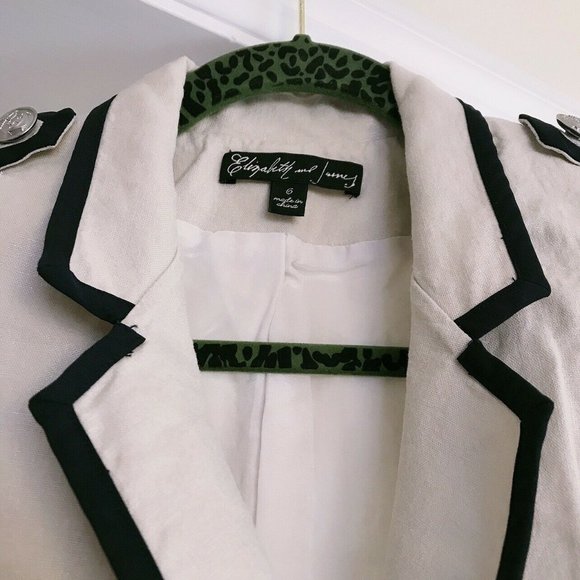 New Elizabeth Women’s Canvas Silk Peacoat Blazer - Picture 3 of 5